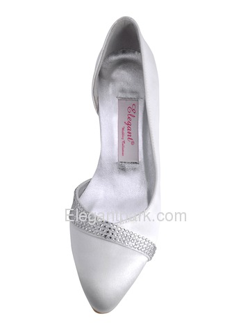 Elegantpark Closed Toe Satin Beading Wedding Bridal Shoes (More Colors Available) (AJ3205)