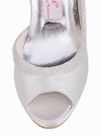 Elegantpark White Elegant Platforms Stiletto Heel Satin Shoes (EL-005-PF)