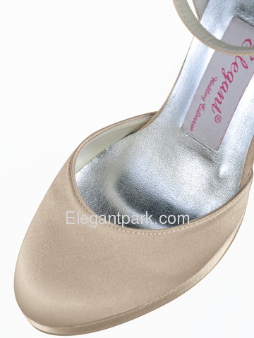 Elegantpark Gold Almond Toe Bow Stiletto Heel Satin Wedding Evening Party Shoes (AJ091-PF)
