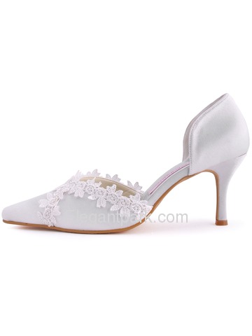Elegantpark Slick Satin Pointy Toes Stiletto Heel Evening Shoe (MD-018W)