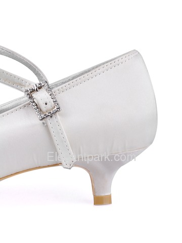 Elegantpark Modern Low Heel Satin Bridal Wedding Party Shoes (WM-003)