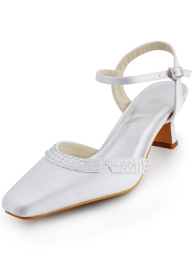 rhinestone square toe heels