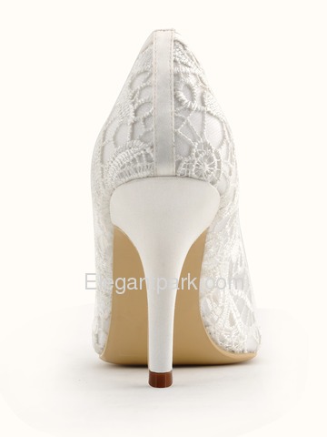 Elegantpark 2014 Fashion Ivory Women Peep Toe Cut-out High Heel Lace Wedding Shoes (HP1400)