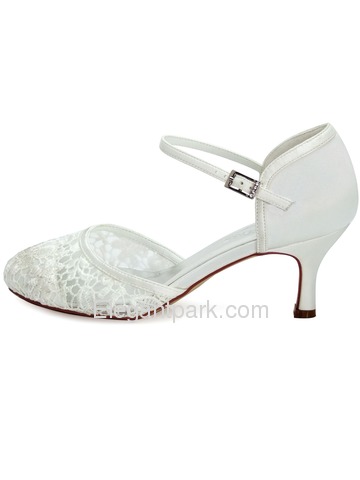 Elegantpark Ivory Lace Closes Toe Kitten Heels Wedding Bridal Shoes (HC1511)