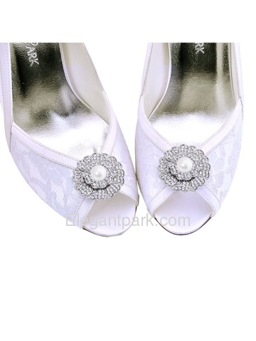 EletantPark Silver Gold Women Wedding Dress Accessories Flower Pearl Decoration Shoe Clips 2 Pcs