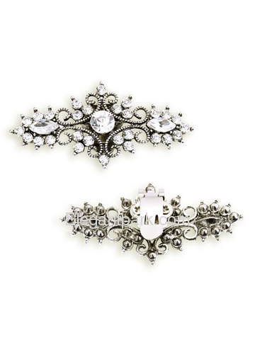 EletantPark Antique Silver Women Wedding Dress Accessories Gift Leaf Rhinestone Hat Shoe Clips 2 Pcs