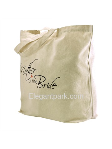 ElegantPark Mother of the Bride Tote Bag For Wedding Party Natural Canvas 100% Cotton
