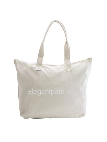 ElegantPark Bride Wedding Canvas Tote Bag Travel Zip Interior Pocket 100% Cotton
