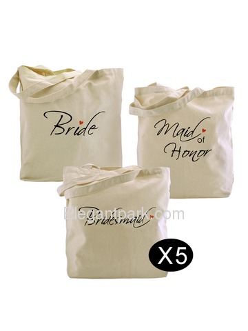 Women Wedding Bride to Be Bridal Shower Bachelorette Gifts Tote Bags Set for Canvas 100% Cotton