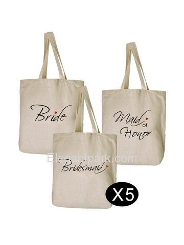 Women Wedding Bride to Be Bridal Shower Bachelorette Gifts Tote Bags Set for Canvas 100% Cotton