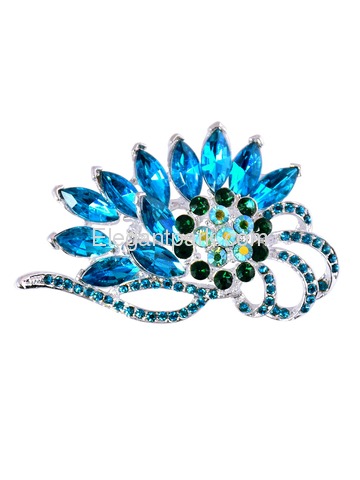 BP1706 Crystals Brooch Pin Women Fashion Jewelry Blooming Flame Flower