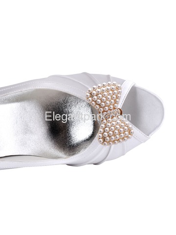 CE Women 2 Pcs Shoe Clips Pearl Bow Diamante Rhinestones Wedding Evening Prom Party Decoration Gift
