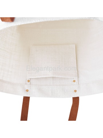 ElegantPark C-Initial 100% Jute Tote Bag with Handle and Interior Pocket