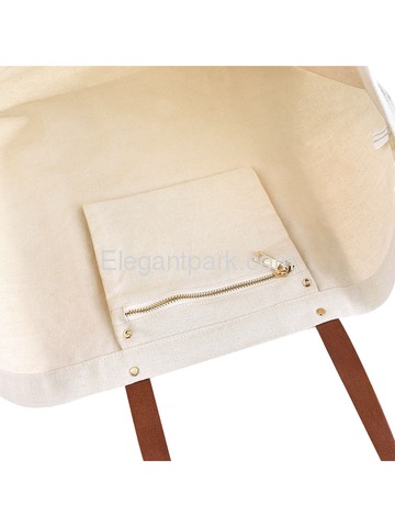 ElegantPark Large Reuseale Shopping Grocery Tote Bag with Interior Pocket 100% Cotton, Letter P