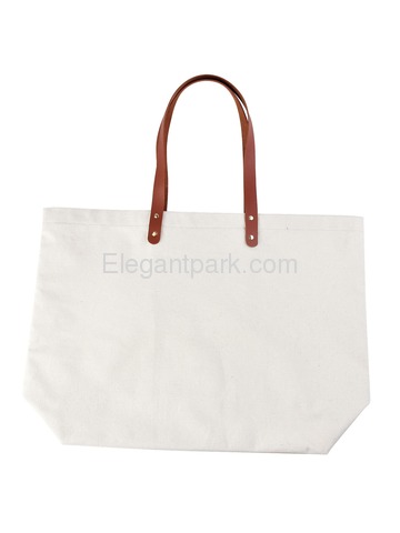 ElegantPark Reusable Tote Travel Luggage Shopping Bag with Interior Pocket 100% Cotton, Letter I
