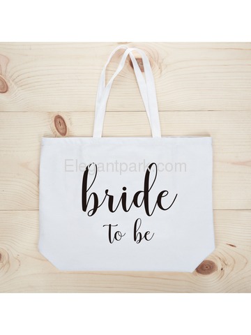 ElegantPark Bride to Be Jumbo Tote Bag Wedding Bridal Shower Gifts Canvas 100% Cotton Interior Pocke