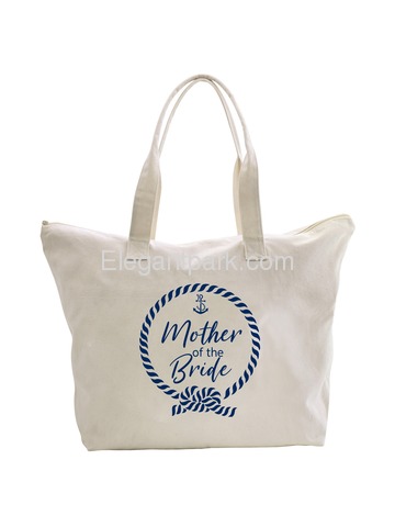 ElegantPark Loop Mother of the Mother Tote Bag Wedding Bridal Shower Gifts Zip 100% Cotton
