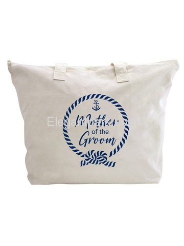 ElegantPark Loop Mother of the Groom Tote Bag Wedding Bridal Shower Gifts Zip 100% Cotton
