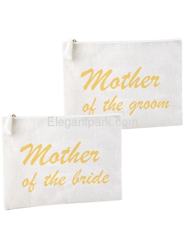 ElegantPark Mother of the Bride and Groom Clutch Bag Wedding Party Favors Gift Handbag Zip White wit