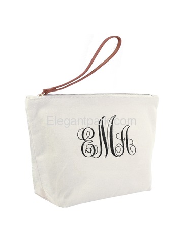 ElegantPark PERSONALIZED Custom Gift Travel Makeup Cosmetic Bag Wristlet Pouch Gifts with Zip