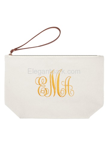 ElegantPark PERSONALIZED Custom Gift Travel Makeup Cosmetic Bag Wristlet Pouch Gifts with Zip