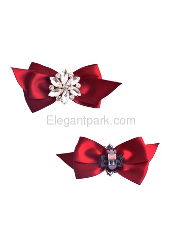 ElegantPark 2 Pairs Combination Women Wedding Accessories CQ+AJ Red Shoes clips