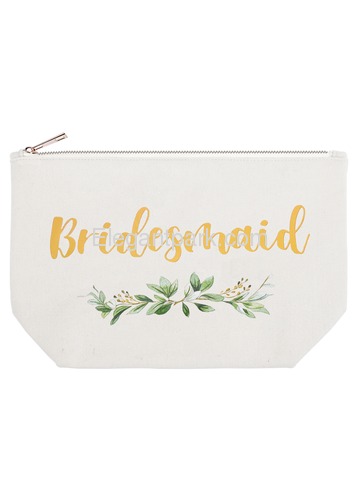 Personalized Bridesmaid Travel Makeup Cosmetic Bag Wedding Gift Monogram Canvas