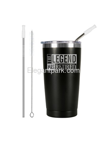 Retirement Gifts Tumbler Stainless Steel the legend has retired Insulated Coffee Tumbler Navy blue