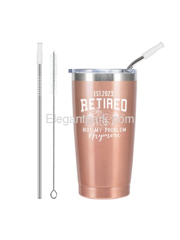 EST 2021 retired not my problem anymore Insulated Stainless Steel Coffee Tumbler
