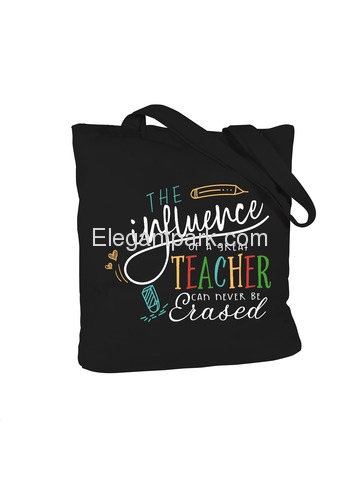 ElegantPark Teacher Bag Best Teacher Gifts Funny Teacher Appreciation Gift Christmas Gifts for Teacher Canvas Bag Black with interior Pocket